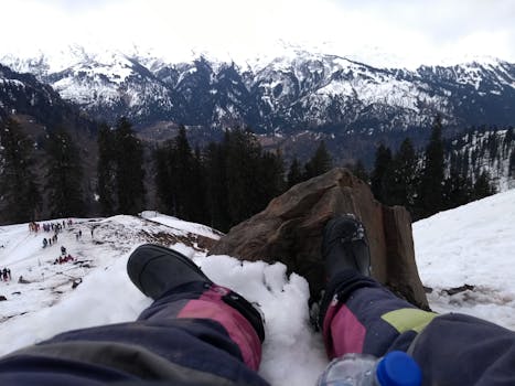 Relaxing amid snow-covered landscapes in Manali, HP, India.