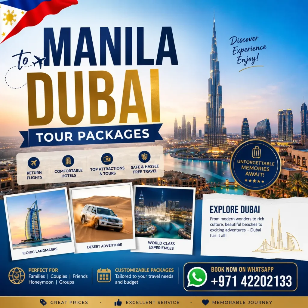 Manila to Dubai Tour Packages, Flights, and Travel Services 3 Manila to Dubai tour packages White Sky Travel