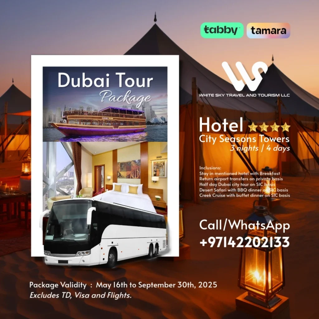 3 Night Dubai City Tour Package with hotel 1 Dubai city tour package with hotel 3 nights with tabby or tamara