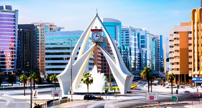 Deira Clock Tower Dubai: History, Location and Things to Do Nearby 3 Deira Clock Tower images showing traffic around the roundabout