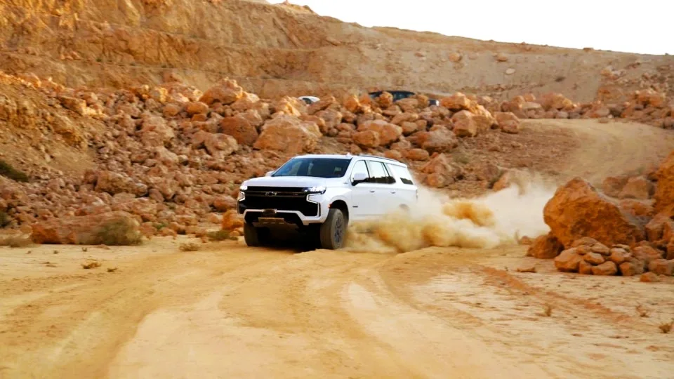 XQuarry Adventure Park Sharjah: Off Road Tracks, Camping and Visitor Guide 2 XQuarry Adventure Park 4x4 driving on a rocky quarry track in Mleiha